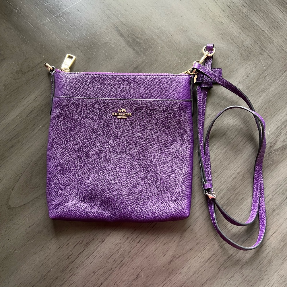 Purple Coach Crossbody Messenger Bag!✨
